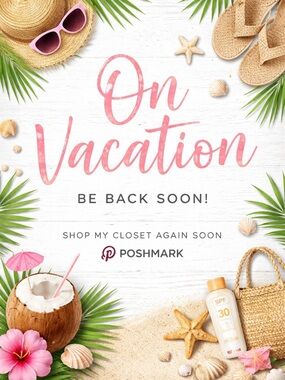 On Vacation Graphic Sign - Pink Script